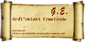 Grünblatt Ermelinda névjegykártya